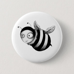 Crazy Bee 6 Cm Round Badge