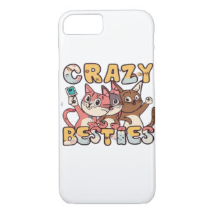 Crazy Besties Taking Funny Selfies Work Bestie Gif iPhone 8/7 Case