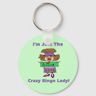 Crazy Bingo Lady Key Ring