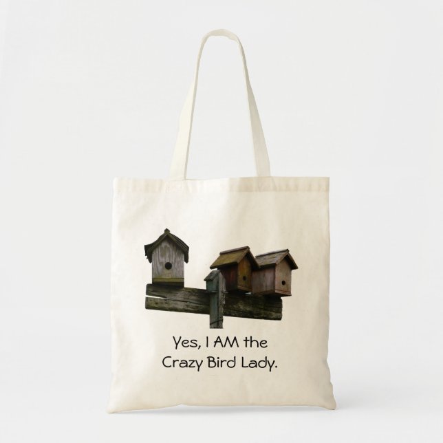 Crazy Bird Lady Tote Bag (Front)