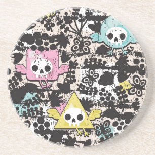 Crazy birds pattern coaster
