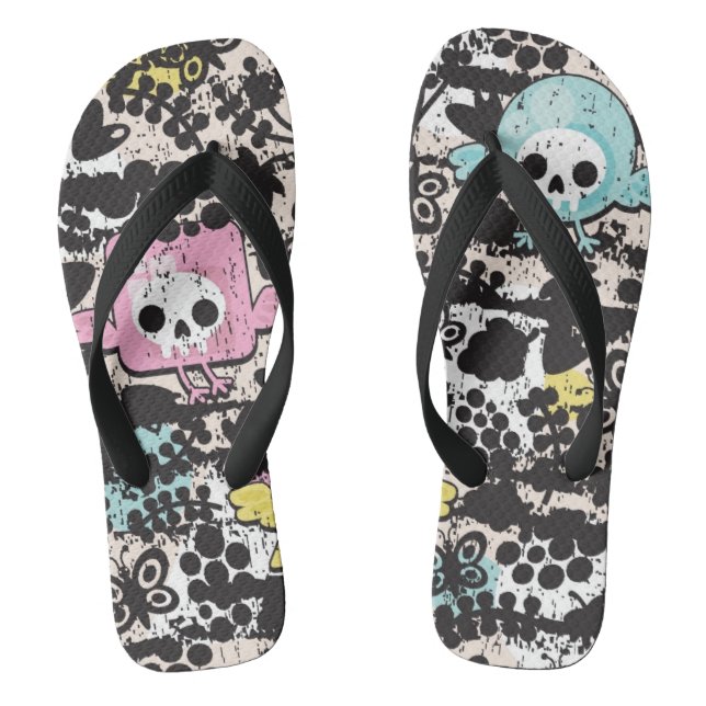 Crazy birds pattern flip flops (Footbed)