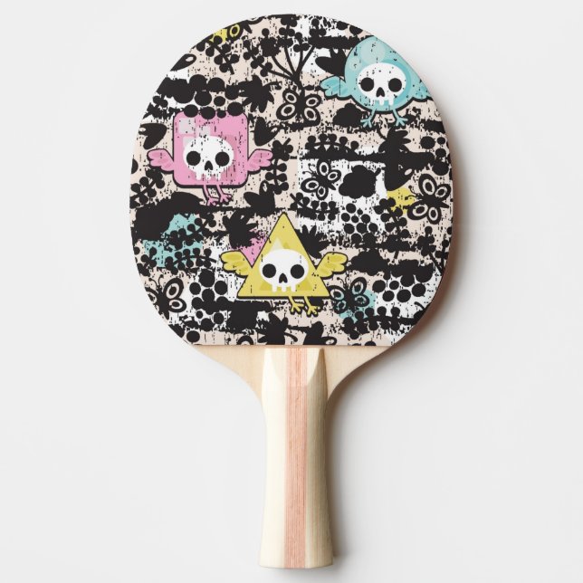 Crazy birds pattern ping pong paddle (Front)