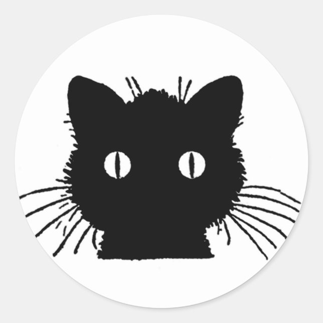 Crazy Black Cat Face stickers (Front)