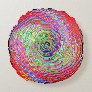 Crazy black light night.... round cushion