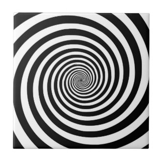 CRAZY BLACK/WHITE SPIRAL TILE