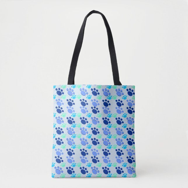 Crazy Blue Paws Tote (Front)