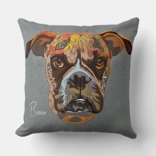 Crazy Boxer hand-painted Cushion
