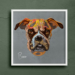 Crazy Boxer hand-painted Poster