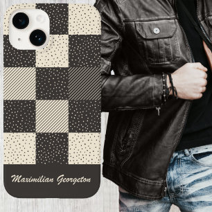 Crazy Buffalo Check in Cream and Charcoal Case-Mate iPhone 14 Case