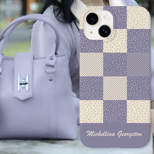 Crazy Buffalo Check in Soft Purple and Cream Case-Mate iPhone Case (Crazy Buffalo Check in Soft Purple and Cream Case-Mate iPhone Case by Leapfroglisics Shop)