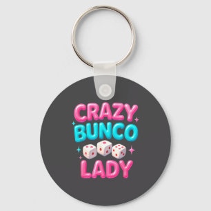 Crazy Bunco Lady Funny Bunco Dice Game Night Women Key Ring