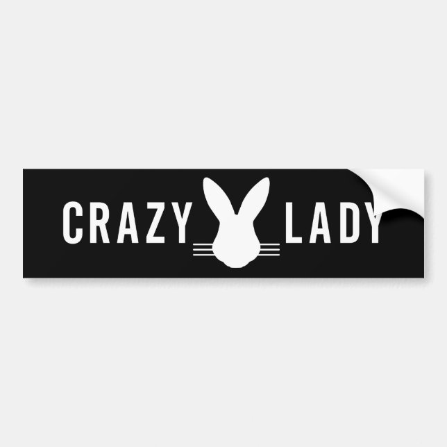 CRAZY BUNNY LADY BUMPER STICKER (Front)