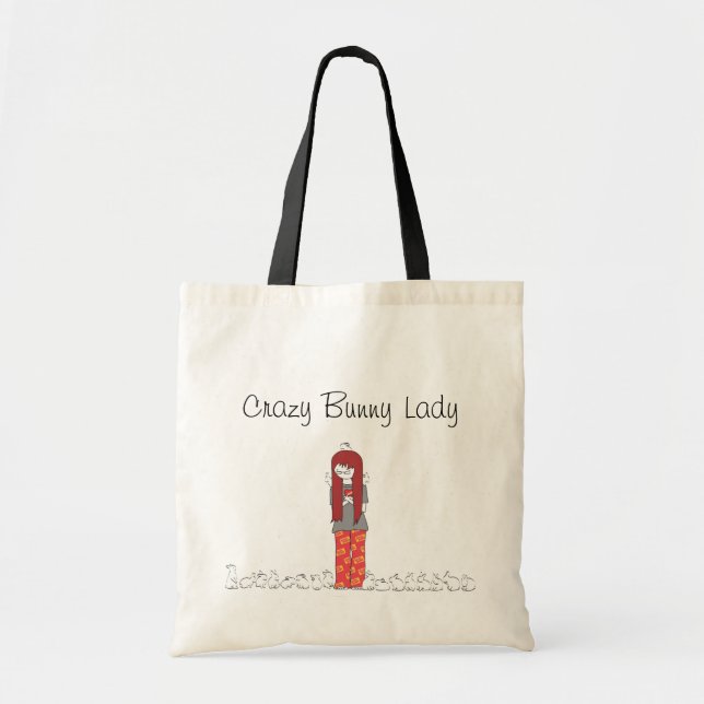 CRAZY BUNNY LADY TOTE BAG (Front)