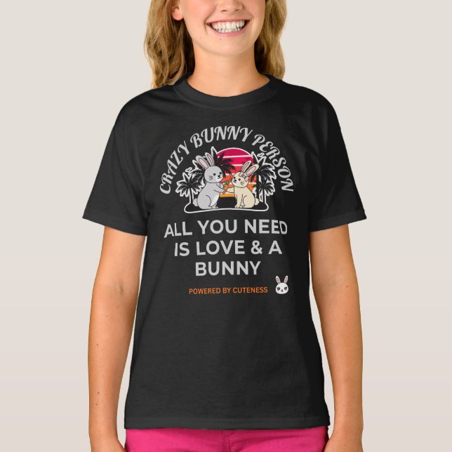 Crazy Bunny Person  T-Shirt (Front)