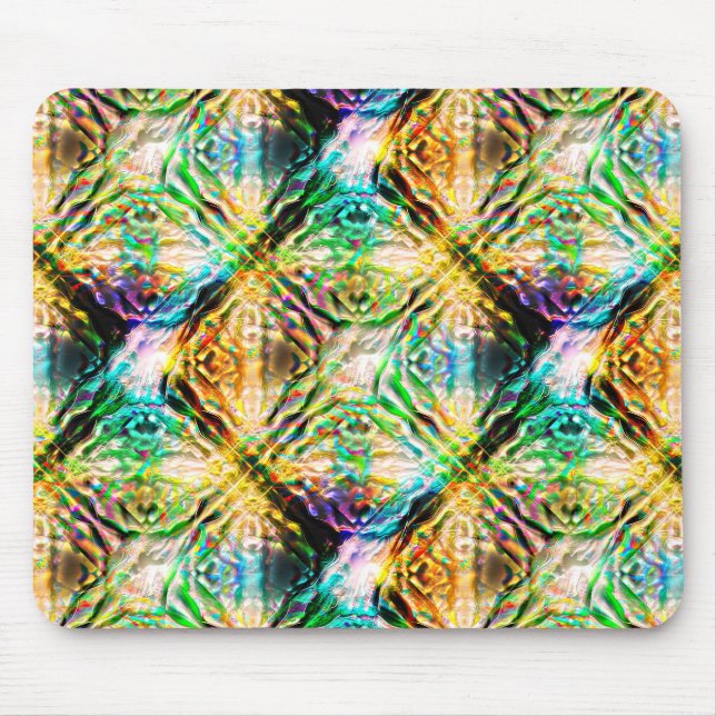 Crazy burnt colorful texture, abstract squares     mouse mat (Front)