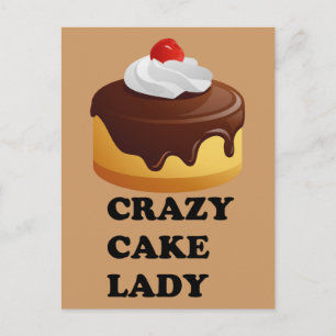 Crazy Cake Lady Postcard
