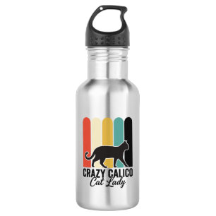 Crazy Calico Cat Lady Vintage Retro Cat Design_1 532 Ml Water Bottle