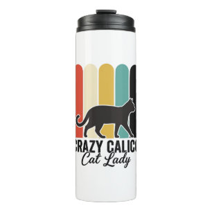 Crazy Calico Cat Lady Vintage Retro Cat Design_1 Thermal Tumbler