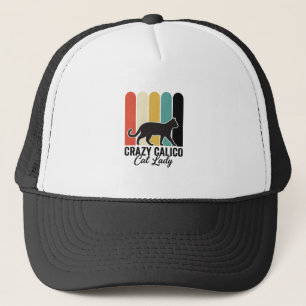 Crazy Calico Cat Lady Vintage Retro Cat Design_1 Trucker Hat