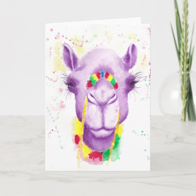 Crazy Camel Greetings Card (Front)