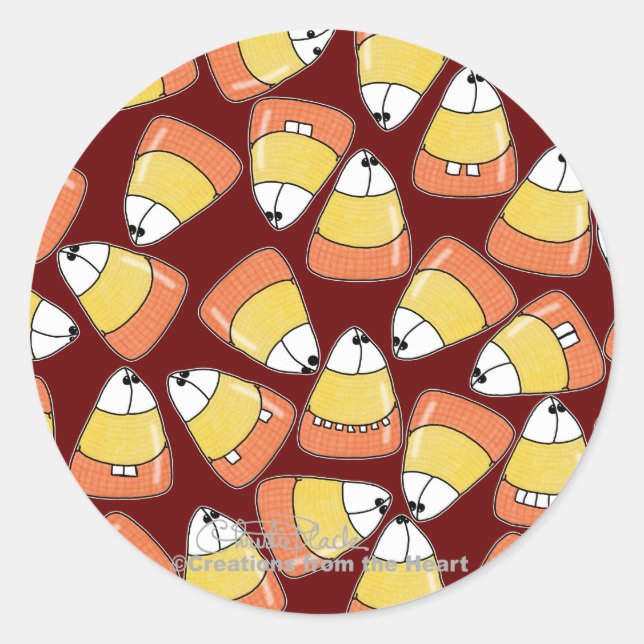 CRAZY Candy Corn! Classic Round Sticker (Front)