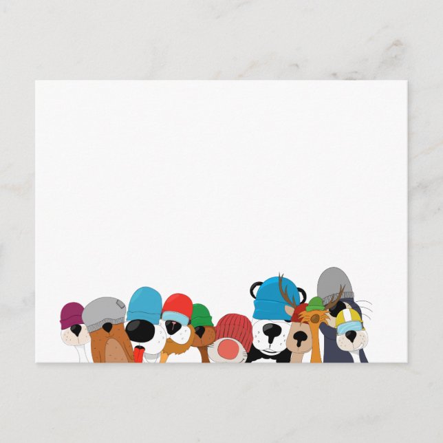 Crazy cap animals skateboard kaffeetasse postcard (Front)