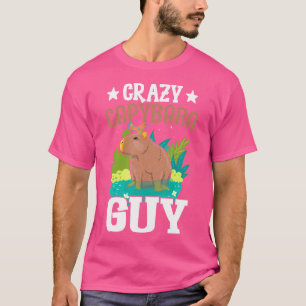 Crazy Capybara Guy Funny Cavies Rodent Capybara Lo T-Shirt