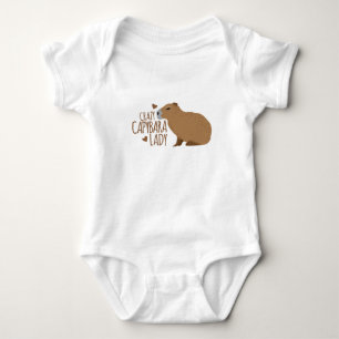 crazy capybara lady baby bodysuit