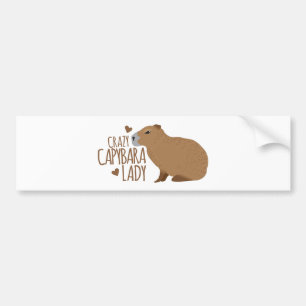 crazy capybara lady bumper sticker