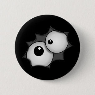 Crazy cartoon eyes 6 cm round badge