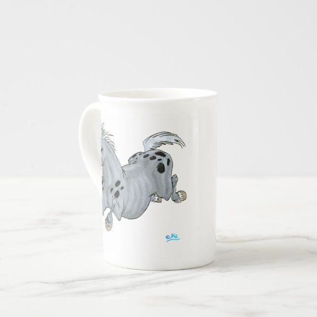 Crazy Cartoon Horse Bone China Mug (Front Left)