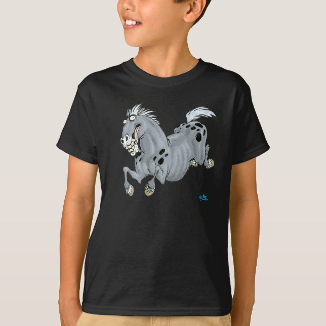 Crazy Cartoon Horse Children T-Shirt (Front)