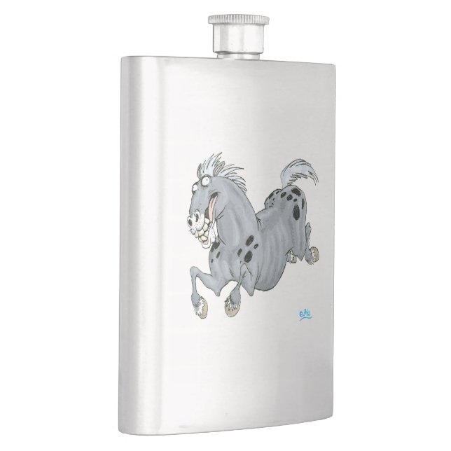 Crazy Cartoon Horse Classic Flask (Right)