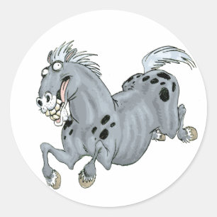 Crazy Cartoon Horse Sticker
