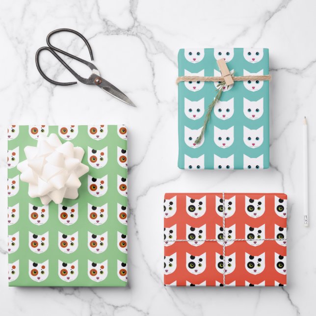 Crazy Cat Bundle Wrapping Paper Sheet (Front)