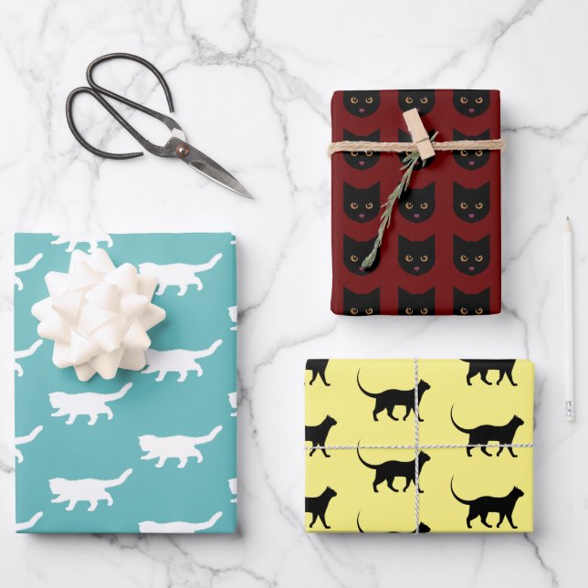 Crazy Cat Bundle Wrapping Paper Sheet (Front)