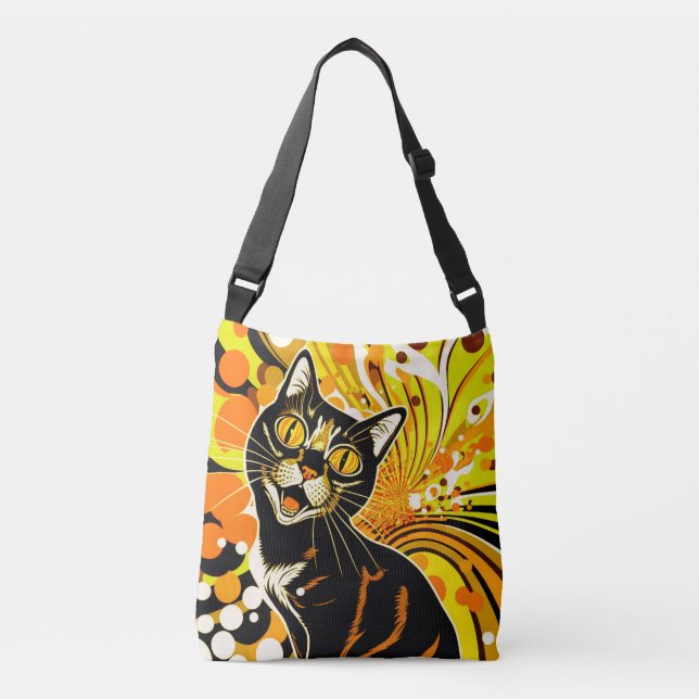 Crazy Cat  Crossbody Bag (Front)