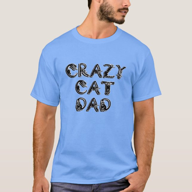 Crazy Cat Dad Black Logo T-Shirt (Front)
