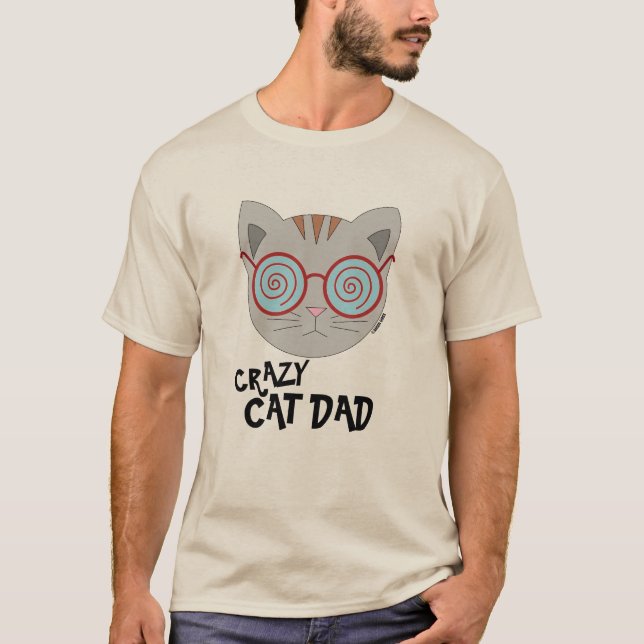 CRAZY CAT DAD T Shirt (Front)