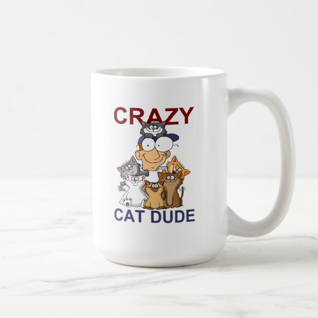 Crazy Cat Dude Coffee Mug (Right)
