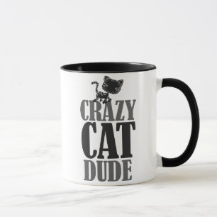 Crazy cat dude mug