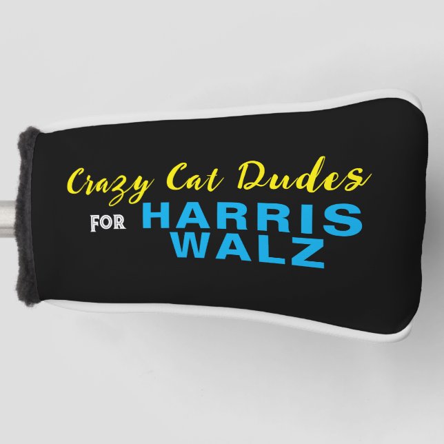 Crazy Cat Dudes For HARRIS WALZ Golf Head Cover (Front)