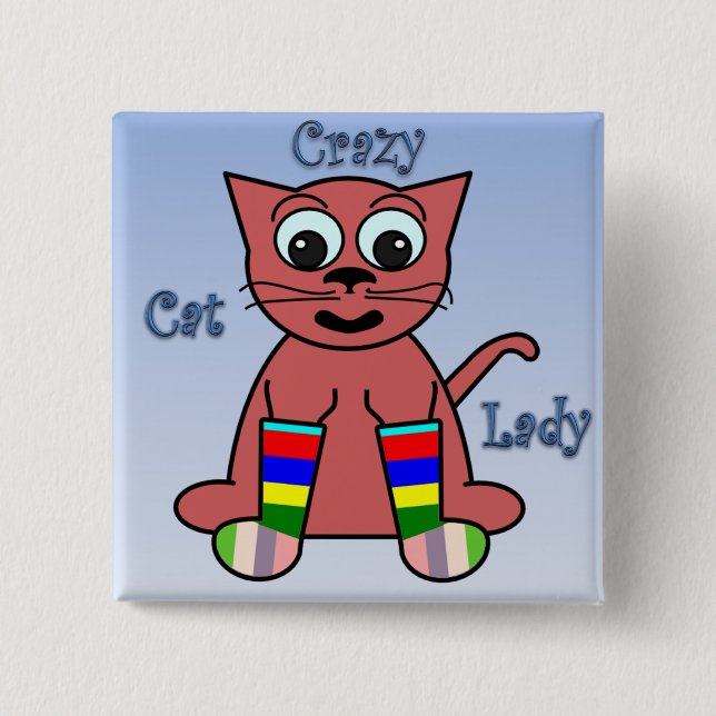 Crazy Cat Lady 15 Cm Square Badge (Front)