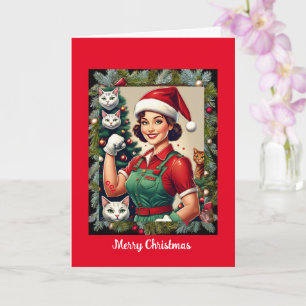 Crazy Cat Lady, 5" x 7" Folded Christmas Card