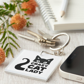 Crazy Cat Lady Acrylic Keychain
