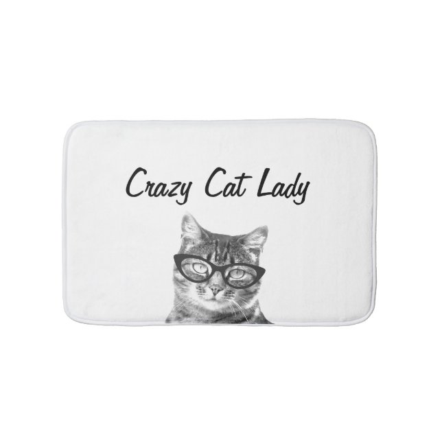CRAZY CAT LADY bath mat for funny bathroom (Front)