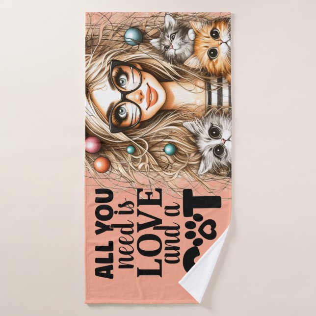 Crazy Cat Lady  Bath Towel (Bath Towel)