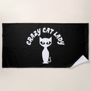 Crazy Cat Lady Beach Towel