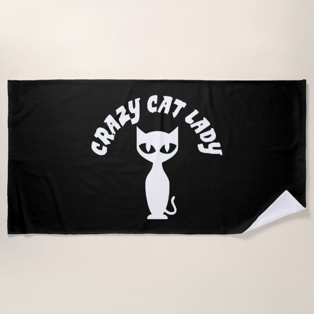 Crazy Cat Lady                    Beach Towel (Front)